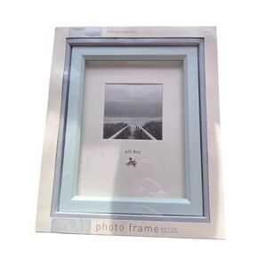 Boutique Collection All Boy Photo Frame 4x4 Light Blue Silver Airplane Charm NEW